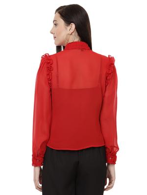 red solid shirt - 14923871 - Standard Image - 3