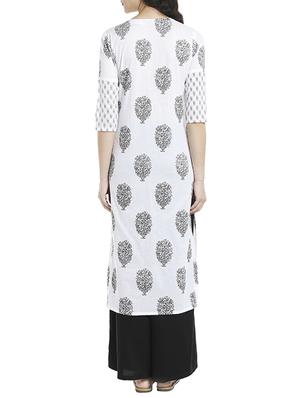white cotton straight kurta - 14923964 - Standard Image - 3