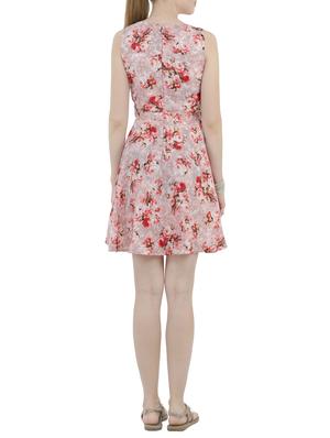 Floral self tie belted flare dress - 14924063 - Standard Image - 3