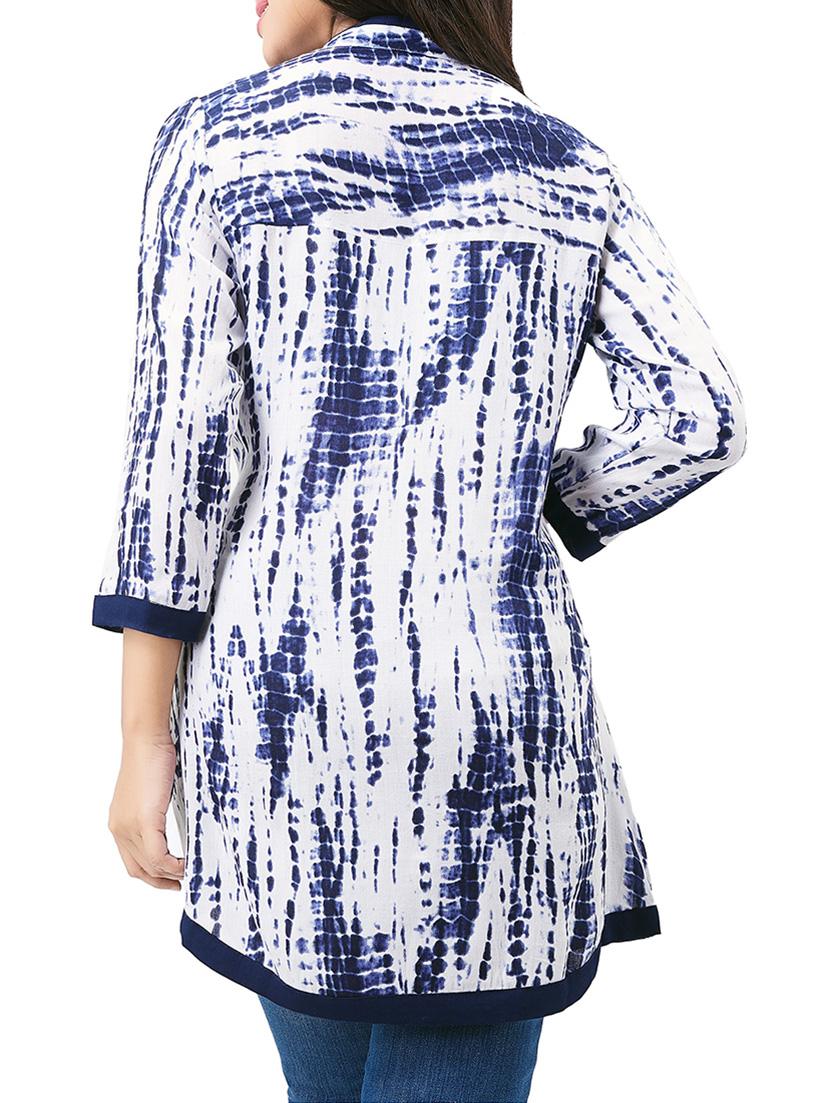 blue rayon aline kurti - 14924302 - Zoom Image - 3