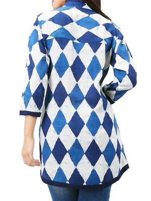 blue rayon aline kurti - 14924305 - Standard Image - 3