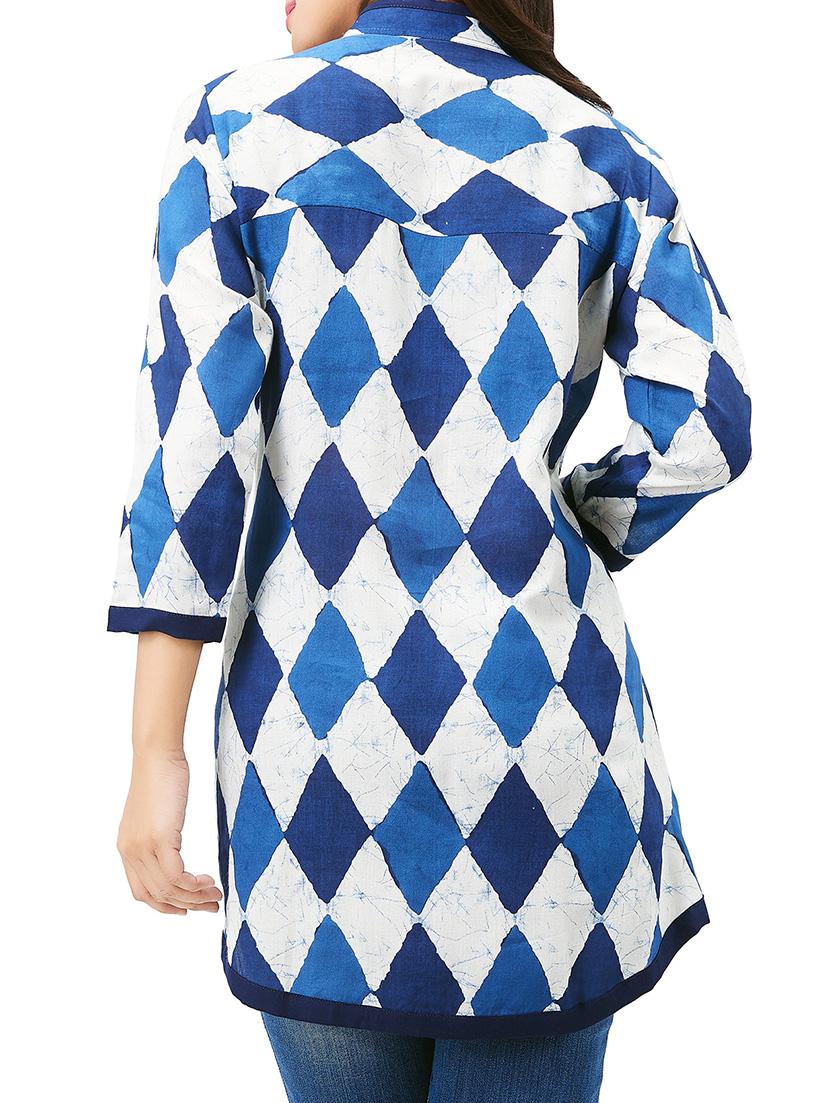 blue rayon aline kurti - 14924305 - Zoom Image - 3