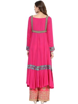 pink rayon layered kurta - 14924539 - Standard Image - 3
