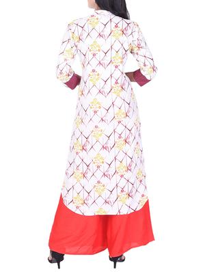 Adesa pink rayon straight kurta - 14924633 - Standard Image - 3