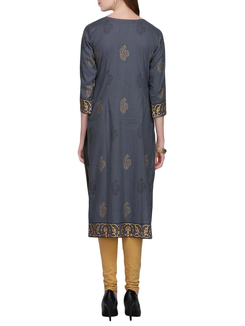 KAANCHIE NANGGIA cotton block printed kurta - 14926486 - Zoom Image - 3