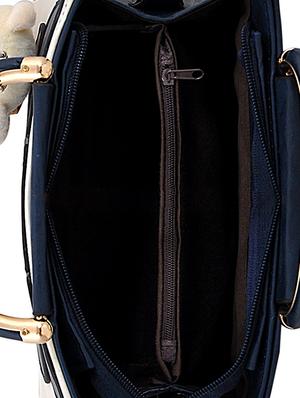 blue leatherette handbag - 14928324 - Standard Image - 3
