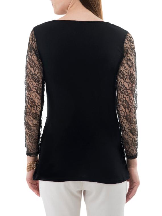 floral mesh sleeved wrap top - 14930610 - Zoom Image - 3