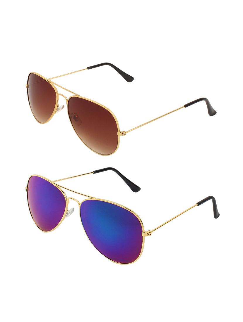 Abner Aviator, Aviator Sunglasses (Brown, Blue) - 14931231 - Zoom Image - 3