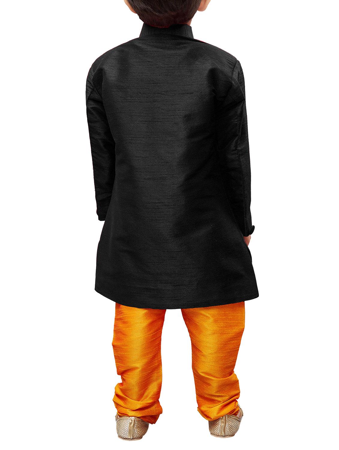 black cotton blend kurta set - 14932489 - Zoom Image - 3