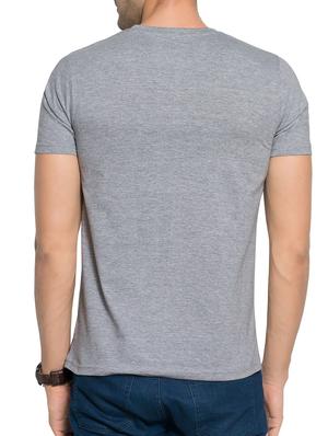 grey cotton chest print tshirt - 14933057 - Standard Image - 3