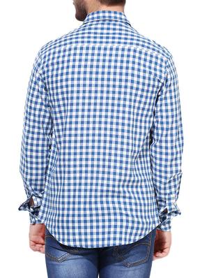 blue cotton casual shirt - 14933636 - Standard Image - 3