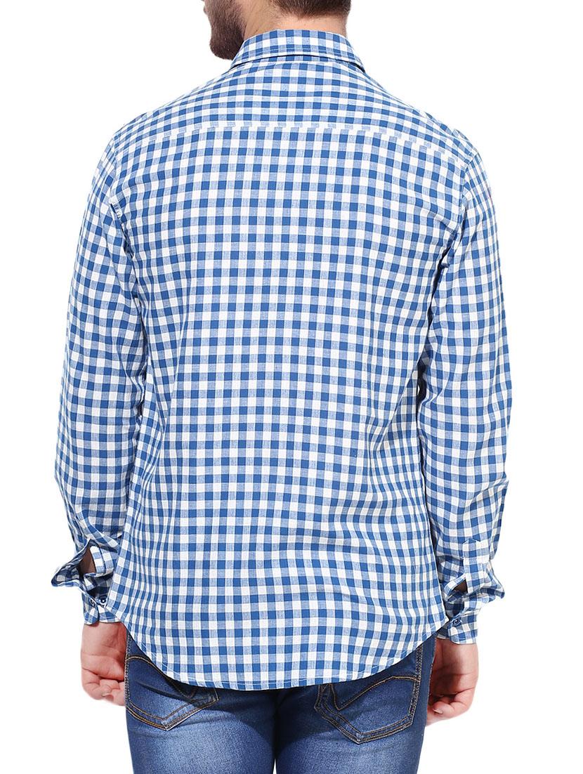 blue cotton casual shirt - 14933636 - Zoom Image - 3