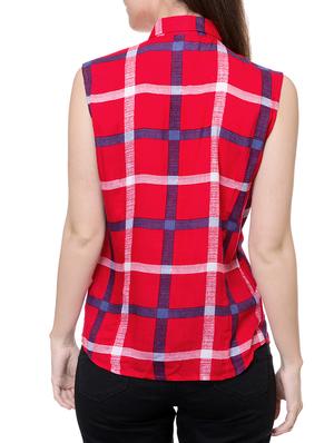curved hem checkered shirt - 14933661 - Standard Image - 3
