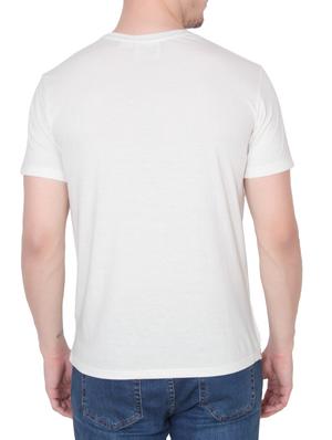 white cotton chest print tshirt - 14936165 - Standard Image - 3