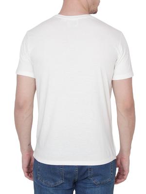 white cotton chest print tshirt - 14936170 - Standard Image - 3