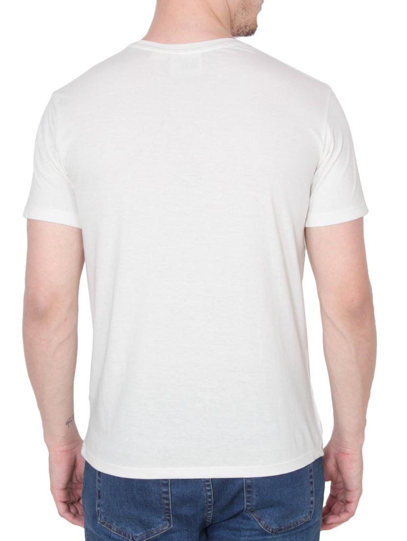 white cotton chest print tshirt - 14936190 - Zoom Image - 3