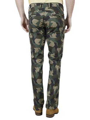 green cotton blend flat front casual trouser - 14937541 - Standard Image - 3