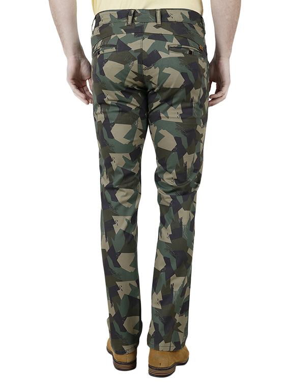 green cotton blend flat front casual trouser - 14937541 - Zoom Image - 3