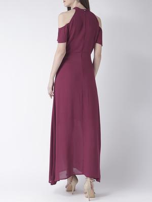 maroon rayon maxi dress - 14937681 - Standard Image - 3