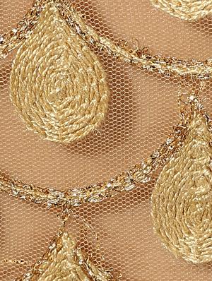indian dobby golden velvet boat neck blouse. - 14937875 - Standard Image - 6