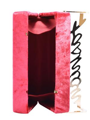 Coral Tree pink velvet box clutch - 14938149 - Standard Image - 3