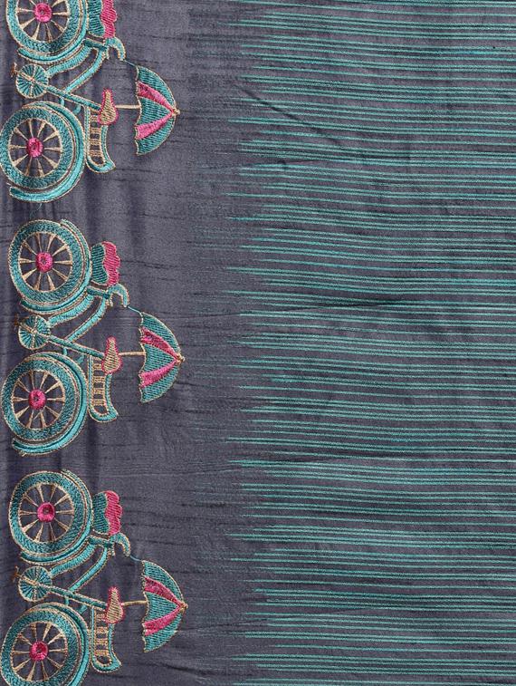 classicate from the house of the chennai silks green embroidered saree with blouse - 14941881 - Zoom Image - 3