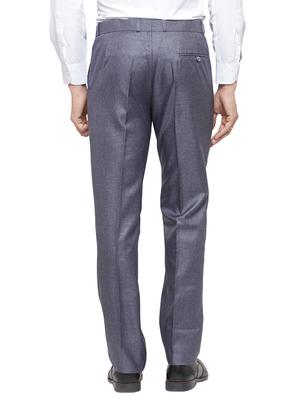 grey cotton blend flat front formal trouser - 14945140 - Standard Image - 3