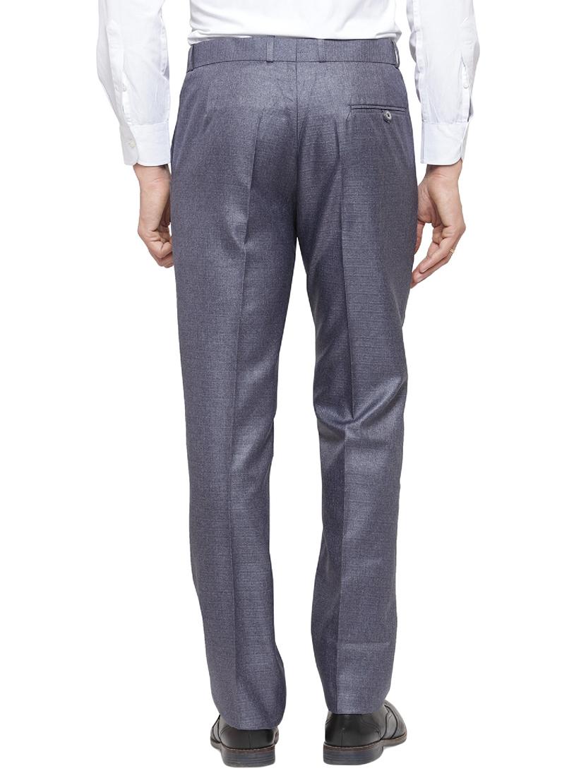 grey cotton blend flat front formal trouser - 14945140 - Zoom Image - 3