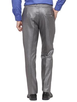 grey cotton blend flat front formal trouser - 14945143 - Standard Image - 3