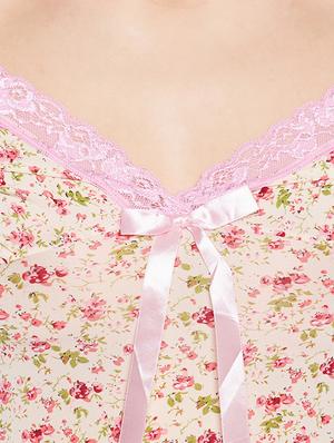 beige printed nightwear set - 14948425 - Standard Image - 6