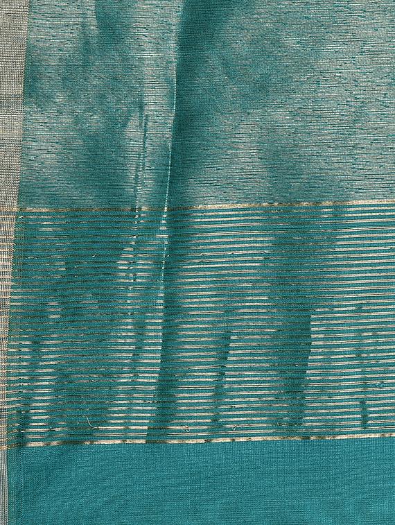 Fuchsia Designs green handloom saree with blouse - 14949747 - Zoom Image - 3