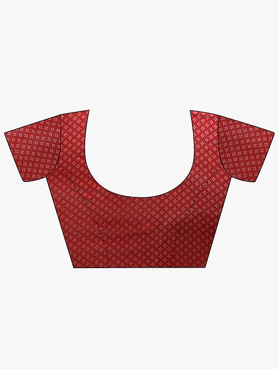 maroon printed saree with blouse - 14951361 - Zoom Image - 3