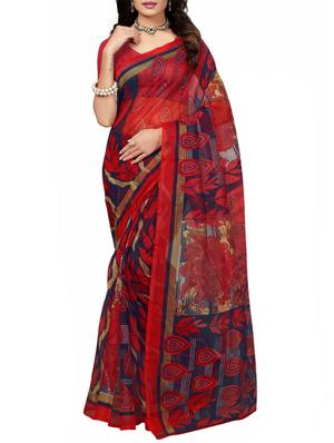 set of 2 multicolor net printed saree combo with blouse - 14952122 - Standard Image - 3