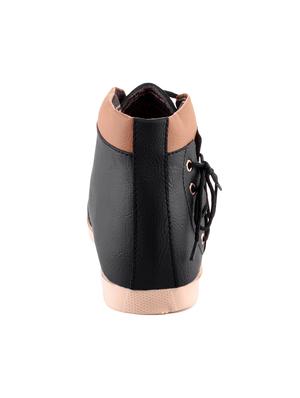 black leatherette low ankle boot - 14953255 - Standard Image - 3