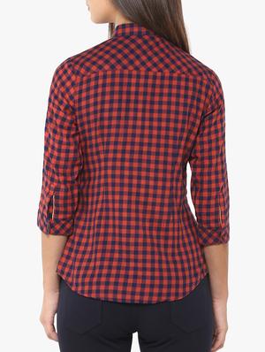 red cotton checkered shirt - 14954877 - Standard Image - 3