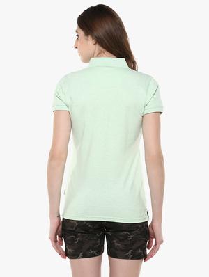 solid green polo neck tee - 14954944 - Standard Image - 3