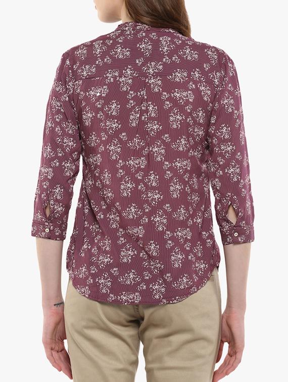 maroon modal printed tunic - 14954982 - Zoom Image - 3