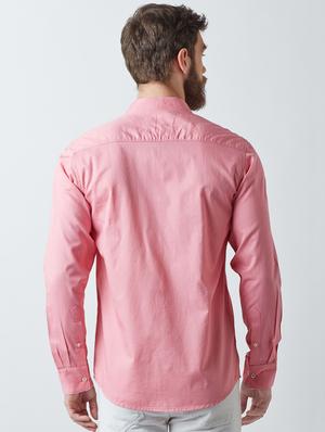 pink solid casual shirt - 14955104 - Standard Image - 3