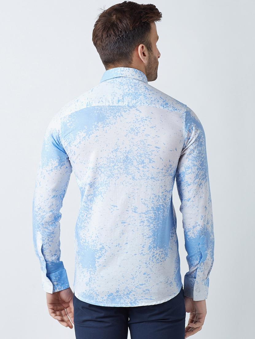 light blue linen casual shirt - 14955121 - Zoom Image - 3