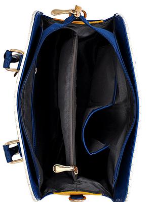 white leatherette combo handbag - 14957145 - Standard Image - 3
