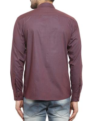 purple cotton casual shirt - 14957422 - Standard Image - 3
