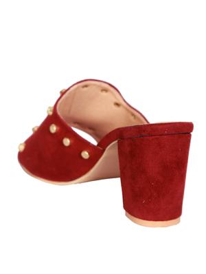 maroon mules sandal - 14957591 - Standard Image - 3
