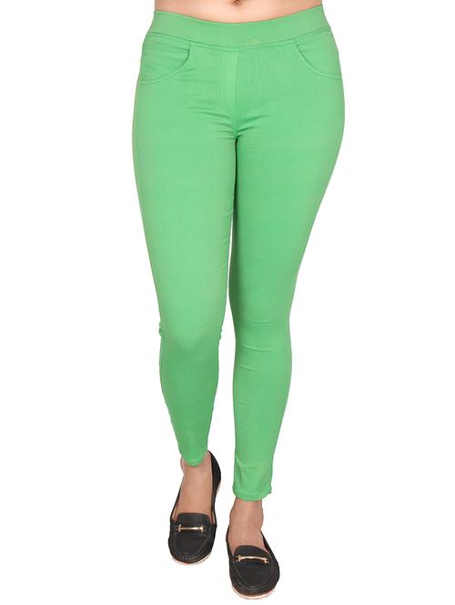 green cotton jeggings - 14959537 - Standard Image - 1