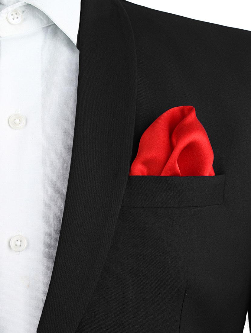 red silk pocketsquare - 14960208 - Zoom Image - 3