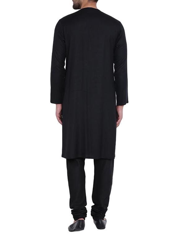 black rayon long kurta - 14961380 - Zoom Image - 3