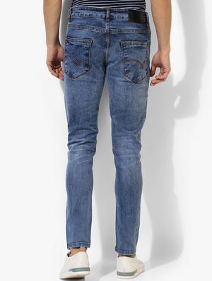 blue cotton blend distressed jeans - 14961749 - Standard Image - 3