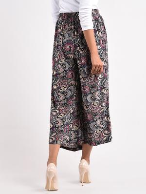 black printed rayon palazzo - 14961921 - Standard Image - 3