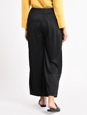 black solid rayon palazzo - 14961941 - Standard Image - 3
