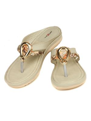 beige toe separator slippers - 14962158 - Standard Image - 3