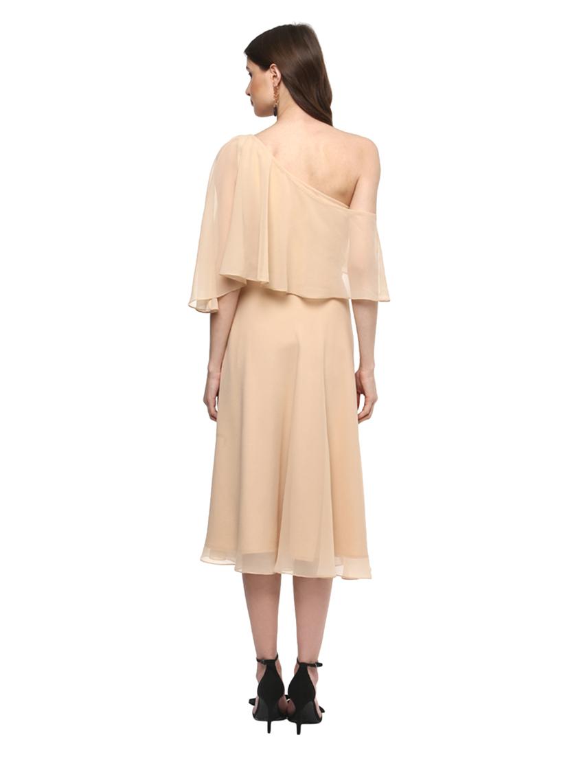 beige single shoulder dress - 14962975 - Zoom Image - 3